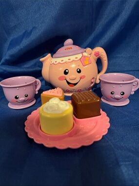 Fisher-Price Pink & Purple Smiling Teapot Tea Set with Desserts